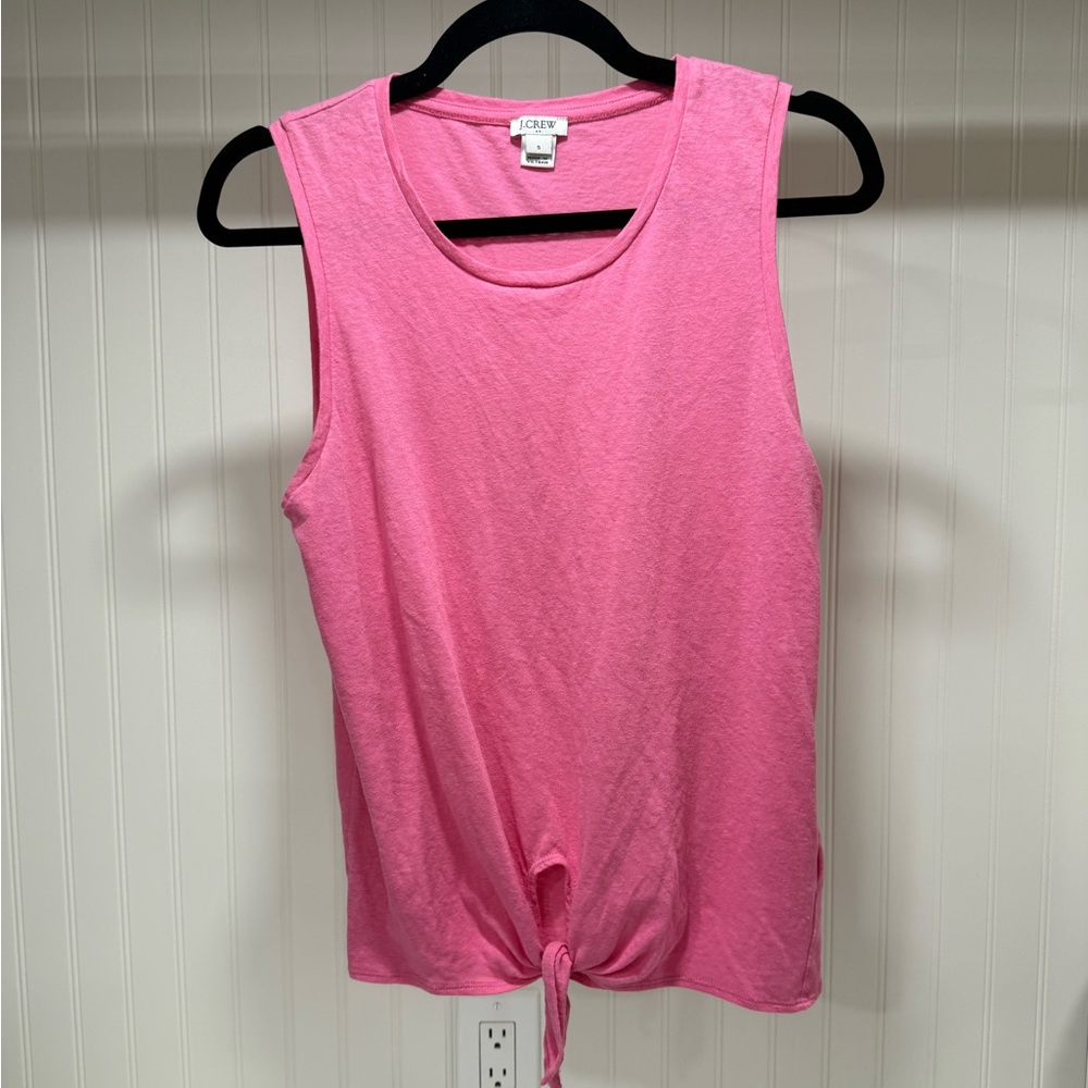 J. Crew Pink Tie-Front Tank Top